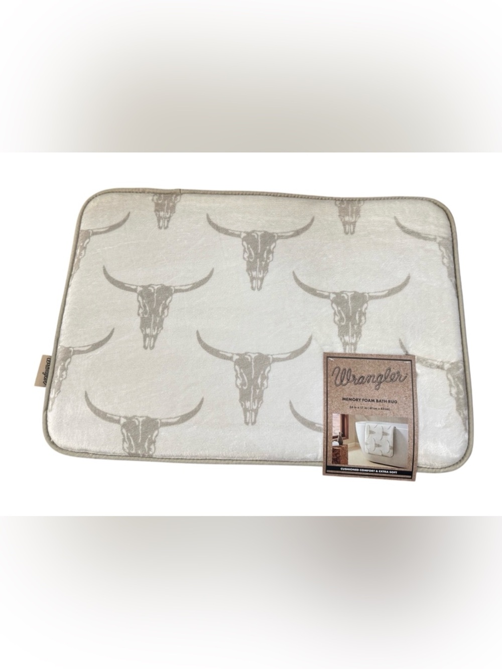 Wrangler Steer Head Memory Foam Bath Rug small - NWT **